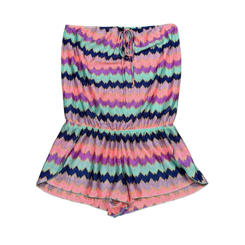 Victoria’s Secret Zigzag Metallic Knit Romper Size S - Picture 2 of 6